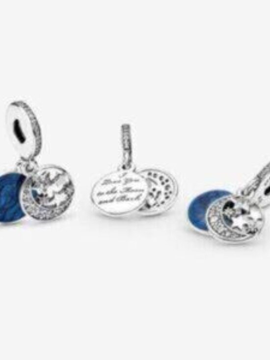 Pandora Moon & Blue Sky Dangle Charm - Picture 5 of 5